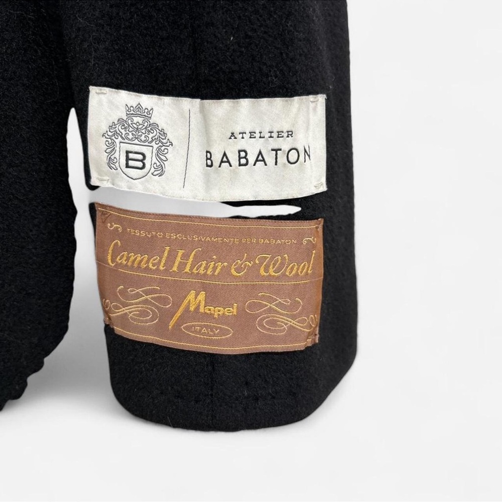 Aritzia Babaton Long Black Teddy Coat. Size: 3 - Picture 6 of 13
